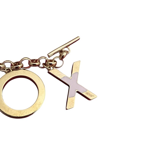 Wildfox Couture 2012 Gold & Pink Logo Letter Charm Toggle Bracelet NWT - Picture 6 of 13